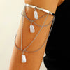 Jewelry Punk Arm Chain Metal Hanging Chain Tassel Arm Ring Electroplated With Shells Love Leaves Pattern Unisex