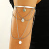 Jewelry Punk Arm Chain Metal Hanging Chain Tassel Arm Ring Electroplated With Shells Love Leaves Pattern Unisex