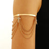 Jewelry Punk Arm Chain Metal Hanging Chain Tassel Arm Ring Electroplated With Shells Love Leaves Pattern Unisex