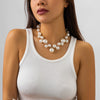 Jewelry Punk Creative Round Bead Imitation Pearl Tassel Necklace Metal Ball Chain Geometric Style Electroplating