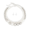 Jewelry Punk Exaggerated Metal Bead Imitation Pearl Necklace Choker With Geometric Pattern And Electroplating Treatment