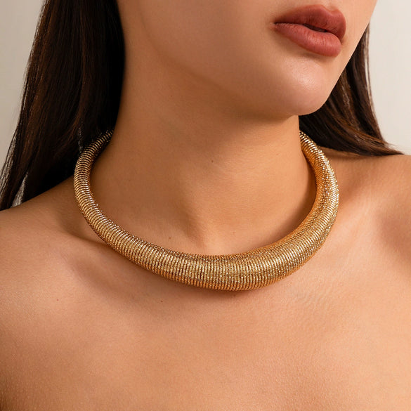 Jewelry Punk Exaggerated Snake Bone Chain Geometric Metal Clavicle Necklace For Women