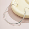 Jewelry Punk Glossy Metal Imitation Pearl Geometric Electroplating Ring And Clavicle Chain Necklace