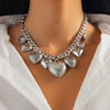 Jewelry Punk Heart Shape Pendant Clavicle Chain Aluminum Copper Ccb Electroplating Women's