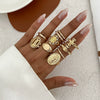 Jewelry Punk Hiphop Style Alloy Geometric Cross Ring Electroplating