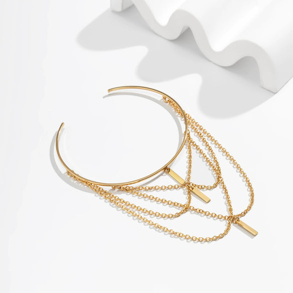 Jewelry Punk Metal Arm Chain With Geometric Style And Electroplating Treatment