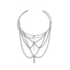 Jewelry Punk Metal Arm Ring With Hanging Chain Tassel And Electroplating Treatment