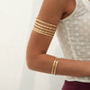 Jewelry Punk Metal Hollow Wave Bracelet And Open Arm Ring Electroplating For Women