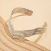 Jewelry Punk Metal Vshaped Hollow Geometric Opening Bracelet With Electroplating