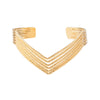 Jewelry Punk Metal Vshaped Hollow Geometric Opening Bracelet With Electroplating