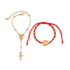 Jewelry Punk Stacked Tassel Bracelet For Women Retro Geometric Jade Wire Copperclad Iron Chain Alloy Handmade
