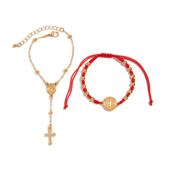 Jewelry Punk Stacked Tassel Bracelet For Women Retro Geometric Jade Wire Copperclad Iron Chain Alloy Handmade