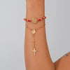 Jewelry Punk Stacked Tassel Bracelet For Women Retro Geometric Jade Wire Copperclad Iron Chain Alloy Handmade