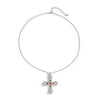 Jewelry Punk Style Alloy And Copper Clavicle Chain With Geometric Cross Pendant Electroplated