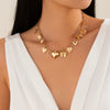 Jewelry Punk Style Alloy Pendant Clavicle Chain With Heart Shape And Bow Tie Pattern And Electroplating Treatment