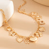 Jewelry Punk Style Alloy Pendant Clavicle Chain With Heart Shape And Bow Tie Pattern And Electroplating Treatment