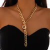 Jewelry Punk Style Aluminum Chain Alloy Geometric Clavicle Chain Necklace With Electroplating