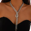 Jewelry Punk Style Aluminum Chain Alloy Geometric Clavicle Chain Necklace With Electroplating