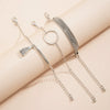 Jewelry Punk Style Hip Hop Multi Layer Bracelet And Geometric Ring Alloy Electroplating For Women