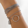 Jewelry Punk Style Hip Hop Multi Layer Bracelet And Geometric Ring Alloy Electroplating For Women