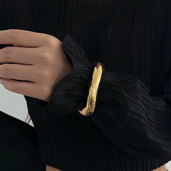 Jewelry Punk Style Irregular Wide Alloy Bracelet Suit With Electroplating