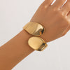 Jewelry Punk Style Irregular Wide Alloy Bracelet Suit With Electroplating