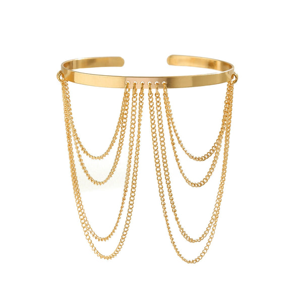 Jewelry Punk Style Metal Chain Arm Bracelet With Electroplating