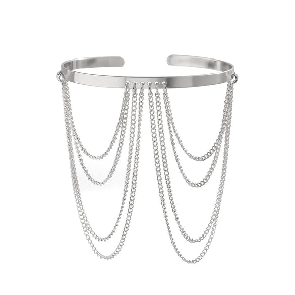 Jewelry Punk Style Metal Chain Arm Bracelet With Electroplating