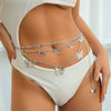 Jewelry Punk Three Dimensional Stitching Single Layer Butterfly Waist Chain Metal Geometric Body Chain For Women