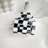 Jewelry Pvc Simple Checkerboard Handmade Hair Grab Clip For Women
