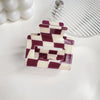 Jewelry Pvc Simple Checkerboard Handmade Hair Grab Clip For Women