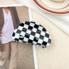 Jewelry Pvc Simple Checkerboard Handmade Hair Grab Clip For Women