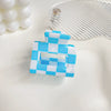 Jewelry Pvc Simple Checkerboard Handmade Hair Grab Clip For Women