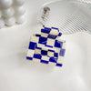 Jewelry Pvc Simple Checkerboard Handmade Hair Grab Clip For Women