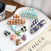 Jewelry Pvc Simple Checkerboard Handmade Hair Grab Clip For Women