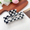 Jewelry Pvc Simple Checkerboard Handmade Hair Grab Clip For Women