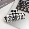 Jewelry Pvc Simple Checkerboard Handmade Hair Grab Clip For Women