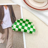 Jewelry Pvc Simple Checkerboard Handmade Hair Grab Clip For Women
