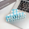 Jewelry Pvc Simple Checkerboard Handmade Hair Grab Clip For Women