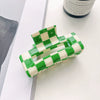 Jewelry Pvc Simple Checkerboard Handmade Hair Grab Clip For Women