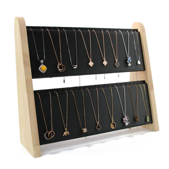 Jewelry Rack Bamboo Wood Geometric Style For Display