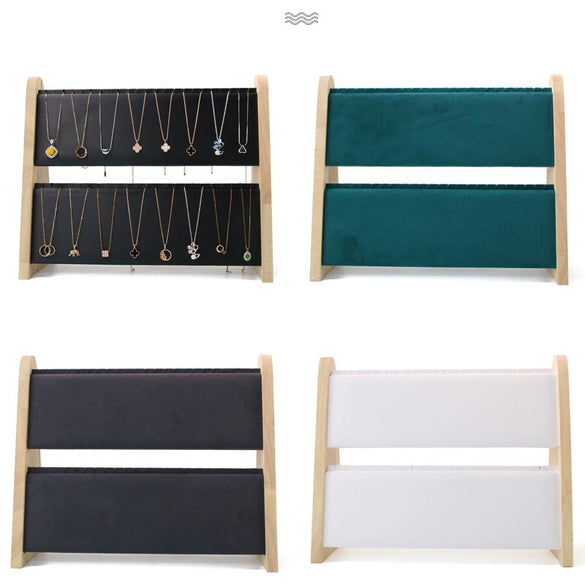 Jewelry Rack Bamboo Wood Geometric Style For Display
