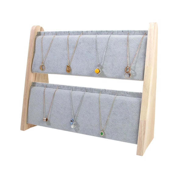 Jewelry Rack Bamboo Wood Geometric Style For Display