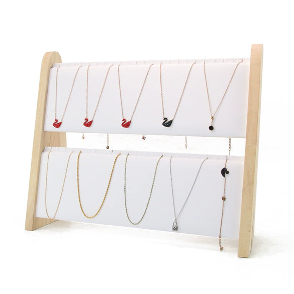 Jewelry Rack Bamboo Wood Geometric Style For Display