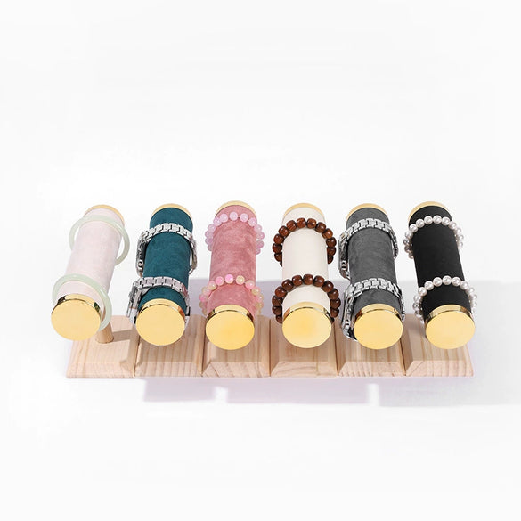 Jewelry Rack Bracelet Watch Display Storage Rack Solid Wood Splicing Single Layer Highend