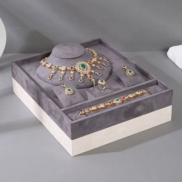 Jewelry Rack Flannel Highend Splicing Multipurpose For Ring Bracelet Necklace Earrings