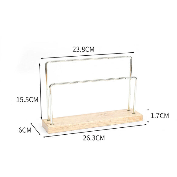 Jewelry Rack Iron Metal Solid Wood Three Layers Highend Art Design