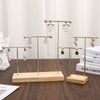 Jewelry Rack Metal And Walnut Highend T Shape Splicing Earrings Display Props