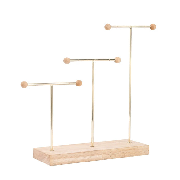 Jewelry Rack Metal And Walnut Highend T Shape Splicing Earrings Display Props