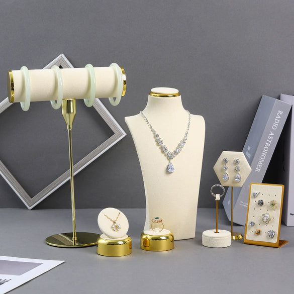 Jewelry Rack Metal Super Fiber Highend Splicing Jewelry Props For Ring Necklace Bracelet Pendant